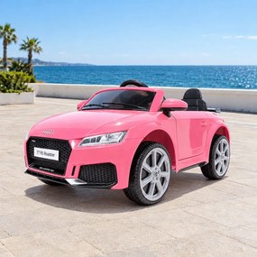 AUDI TT RS 12V PREMIUM CARRO ELÉTRICO INFANTIL 12V BANCO EM COURO E BORRACHA ROSA