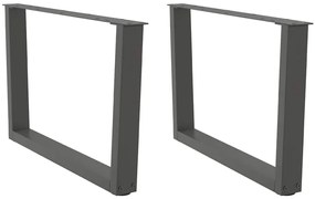 vidaXL Pés para mesa de centro em V, 2 peças, antracite, 70x (42-43,3) cm, aço