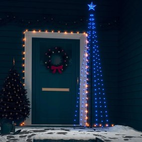 328709 vidaXL Árvore de Natal em cone c/ 136 luzes LED azuis 70x240 cm