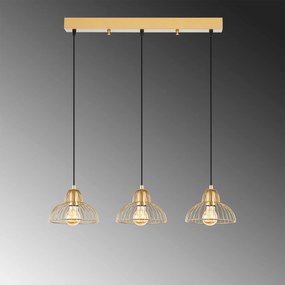 Candeeiro Suspenso Dopo – Ouro Brilhante – 70 x 20 x 114 cm
