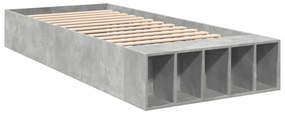 Estrutura de cama 90x200 cm derivados de madeira cinza sonoma