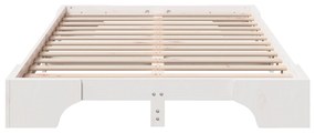 Estrutura de Cama Branca Madeira Maciça 120 x 200 cm Retangular