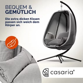 Cadeira suspensa Alvie 190 x 140 x 110 cm Cinzento