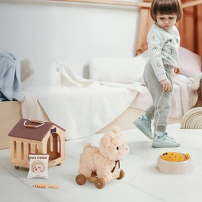 Brinquedo para crianças pequenas cachorrinho de puxar com casota e acessórios