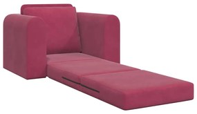 Sofá Cama 2 em 1 Vinho 98x71x83 cm Veludo