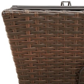 Canteiros com ganchos 2 pcs vime PE castanho