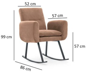 Cadeira de Balanço Kono – Castanho Claro – 86x50x99 cm