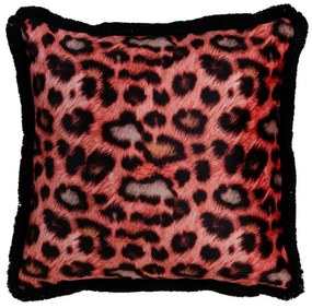 Almofada Laranja Leopardo 45 X 45 cm