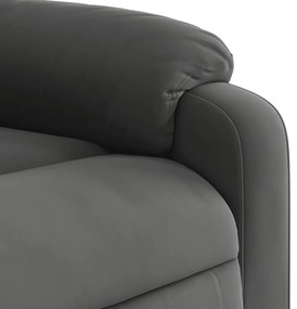 Poltrona massagens reclinável elétrica microfibra cinza-escuro