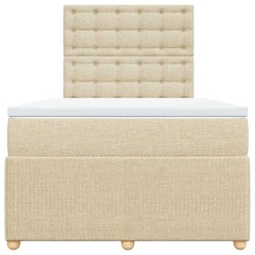 Cama com molas/colchão 120x200 cm tecido cor creme