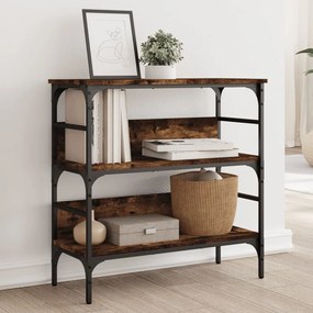 vidaXL Mesa consola 75x32x75 cm derivados de madeira carvalho fumado