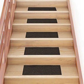 vidaXL Tapetes de escada adesivos 30 pcs 60x25 cm retangular