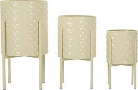 CONJUNTO DE 3 VASOS CREME Ø 36X56,5-30X48,5-24X37,5 CM (PLANTAS NÃO INCLUIDAS)