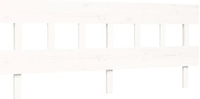 Estrutura de cama com cabeceira 200x200cm madeira maciça branco