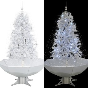 vidaXL Árvore de Natal c/ neve base formato guarda-chuva 170 cm branco