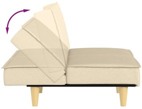 Sofá-cama tecido creme