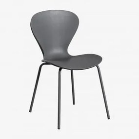 Stackable Dining Chair Uit Cinzento Escuro & Polipropileno Cinzento Escuro & Polipropileno - Sklum