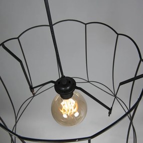 Conjunto de 2 lâmpadas suspensas retrô pretas 50 cm - Estrutura Granny Retro