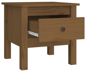 Mesas de apoio 2 pcs 40x40x39 cm pinho maciço castanho mel