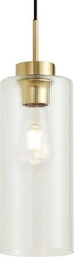 Candeeiro Pendente Art Deco Dourado com Vidro Transparente para Sistema de Calha Monofásico - Iconic Laura