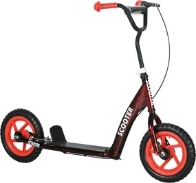 AIYAPLAY Trotinete Infantil Altura Regulável 6-12 Anos Rodas 30 cm Travão Traseiro Vermelho | Aosom Portugal