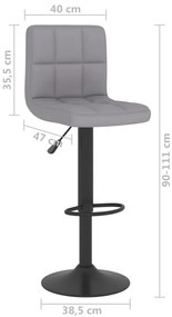 Bancos de bar 2 pcs tecido cinzento-claro