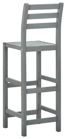 Bancos de bar 4 pcs madeira de acácia maciça cinzento