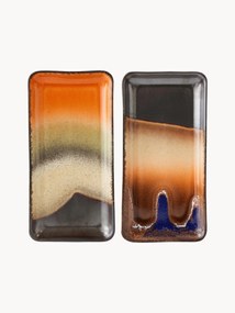 Pratos de servir artesanais 70's, conjunto de 2