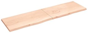 Prateleira de parede 220x60x(2-4)cm carvalho maciço não tratado
