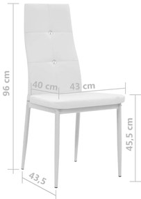 Cadeiras de jantar 2 pcs couro artificial branco