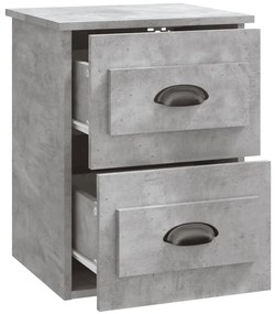 Mesa de cabeceira de parede 41,5x36x53 cm cinzento cimento