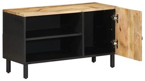 Móvel de TV 80x33,5x46 cm madeira mangueira áspera maciça preto
