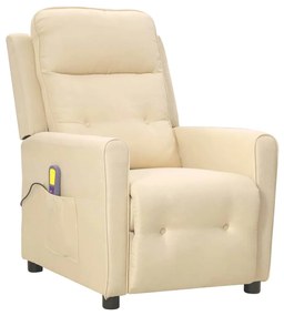 vidaXL Poltrona de massagens tecido cor creme