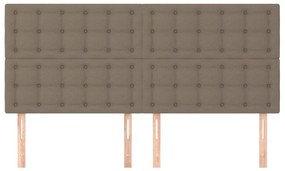 Cabeceira cama 4 pcs tecido 90x5x78/88 cm cinzento-acastanhado