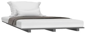 Estrutura de cama 90x200 cm madeira de pinho maciça cinzento
