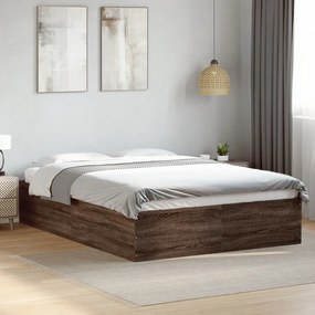 Estrutura de cama 120x190cm derivados madeira carvalho castanho