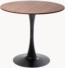 Mesa de jantar redonda com tampo com aspeto de madeira Schickeria, Ø 80 cm