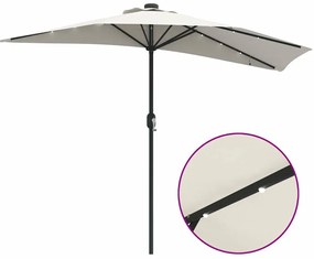 Parasol de Jardim Meio Areia Largo Alumínio