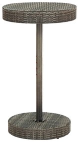 3 pcs conjunto de bar p/ jardim c/ almofadões vime PE cinzento