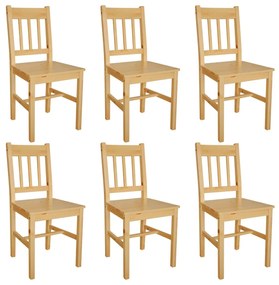 vidaXL Cadeiras de jantar 6 pcs madeira de pinho