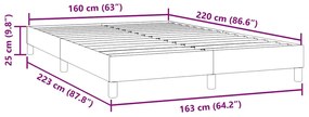 Estrutura de cama sem colchão 160x220 cm veludo cinzento-claro