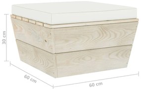 Otomano de paletes p/ jardim com almofadões abeto impregnado