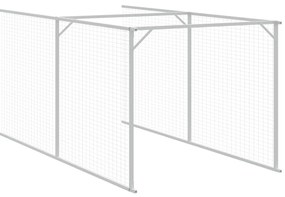 Casota p/ cães c/ parque 110x405x110 cm aço galvaniz. antracite