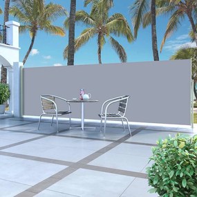 Toldo lateral retrátil 160 x 500 cm cinzento