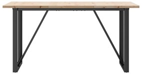 Mesa de jantar estrutura em O 140x80x75,5cm pinho/aço