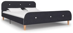 Estrutura de cama sem colchão 135x190 cm tecido cinzento-escuro