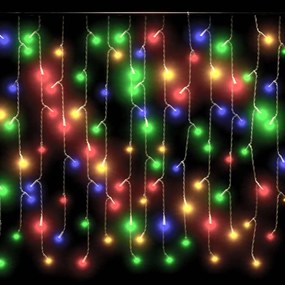 Cortina de Luzes Pingente Gelo - 10m -  400 LED - 8 funções colorido