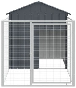 Casota para cães com parque aço galvanizado antracite