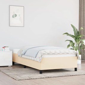 Estrutura de cama 90x190 cm tecido cor creme