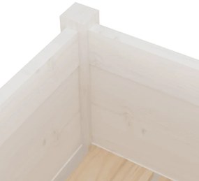 Vaso/floreira de jardim 2 pcs 70x70x70 cm pinho maciço branco